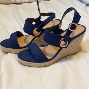 Never worn navy blue wedges